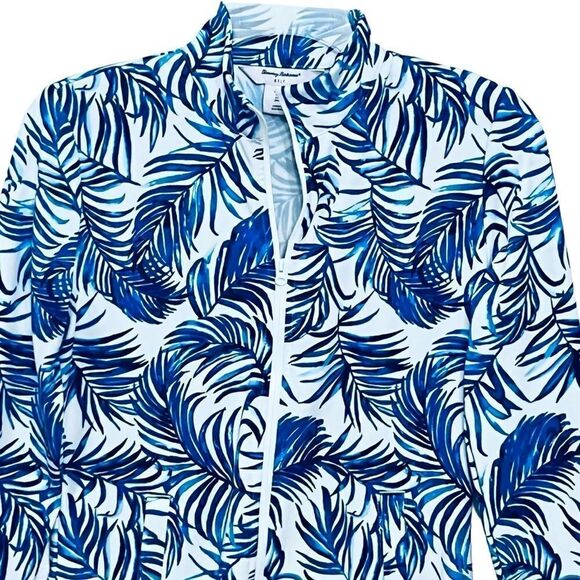Tommy Bahama Golf Jacket Activewear Full Zip Blue Tropical Zip/Pockets S NWOT - Picture 2 of 11